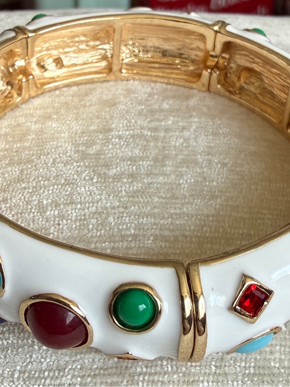 Park Lane Wild Bracelet White enamel with Red, Green, Turquoise and Gold Accents